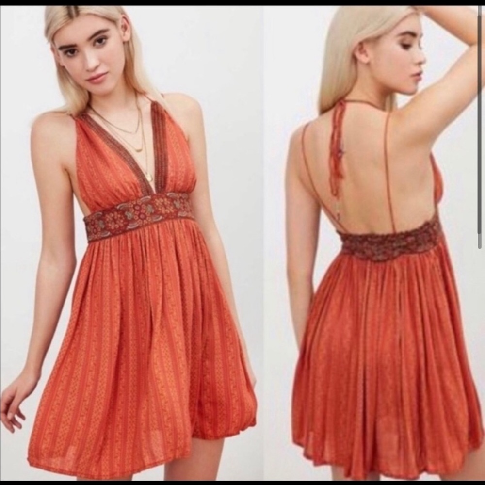 SOLD Burnt orange urban outfitters dress - Picture 1 of 5